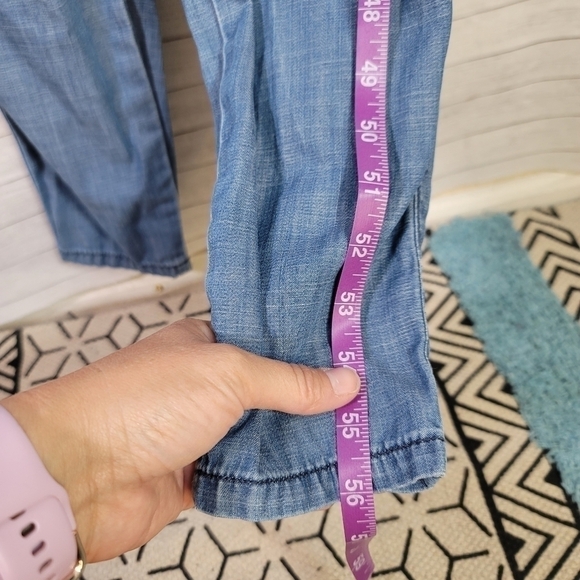 LOU & GREY CHAMBRAY LONG SLEEVE JUMPSUIT, SZ XS - Picture 12 of 15